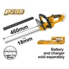 Kép 2/2 - INGCO Akkus sövényvágó 460 mm 20 V (akku és töltő nélkül)