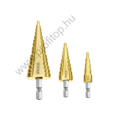INGCO Lépcsős fúró készlet 3 részes 4-32 mm HSS