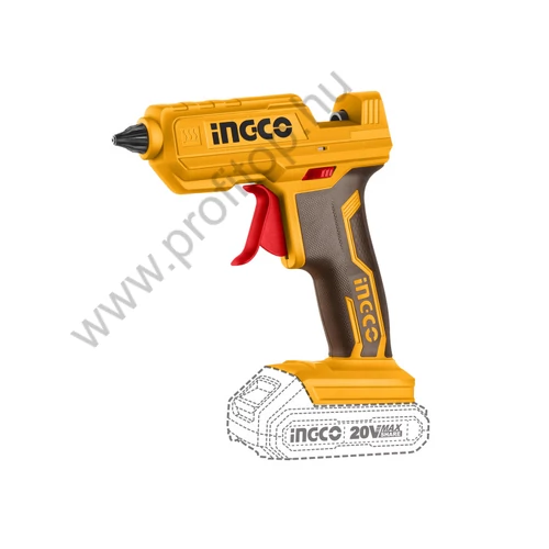 INGCO Akkus ragasztópisztoly 11 mm 20 V (akku és töltő nélkül)