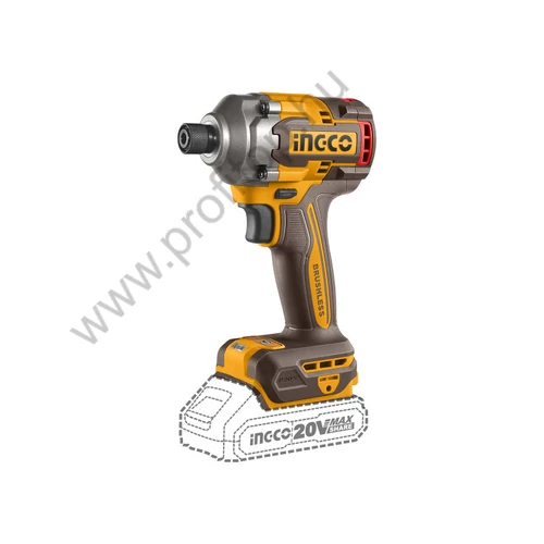 INGCO Akkus ütvecsavarozó 1/4" 285 Nm szénkefe nélküli 20 V (2 x 2,0 Ah akku + töltő)