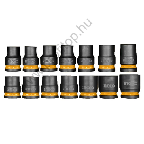 INGCO Gépi dugókulcs készlet 14 részes 1/2" 10-27 mm CrMo