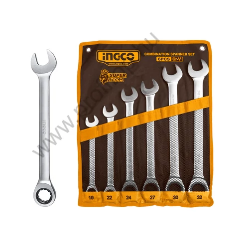 INGCO Racsnis csillag-villácskulcs készlet 6 részes 19-32 mm CrV