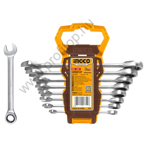 INGCO Racsnis csillag-villácskulcs készlet 8 részes 8-19 mm CrV